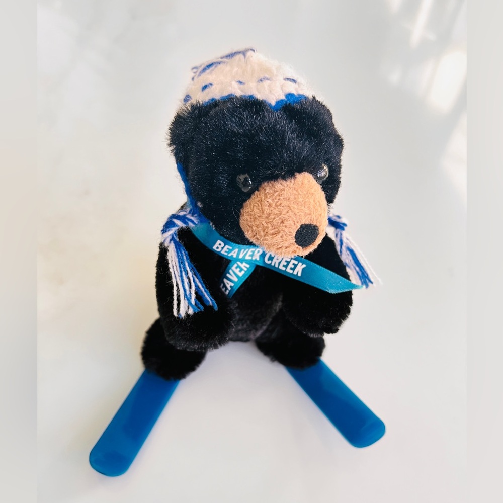 Beaver Creek skiing black bear 6" on skis 2008 stuffed animal house nWOT - Picture 3 of 14